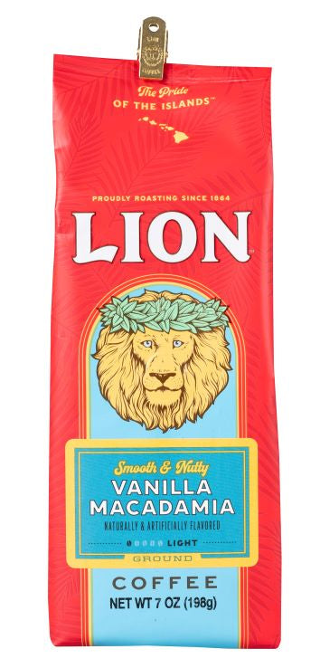 LION COFFEE　ライオンコーヒー　バニラマカダミア（粉） 198g（フレーバーコーヒー）